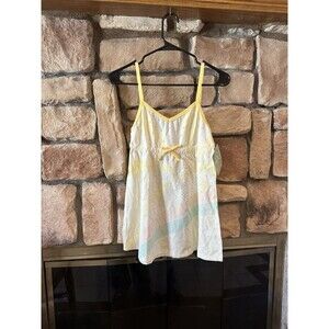 NWT David &Goliath Women Junior Yellow Sunshine Rainbow Babydoll Tank Top Cami L